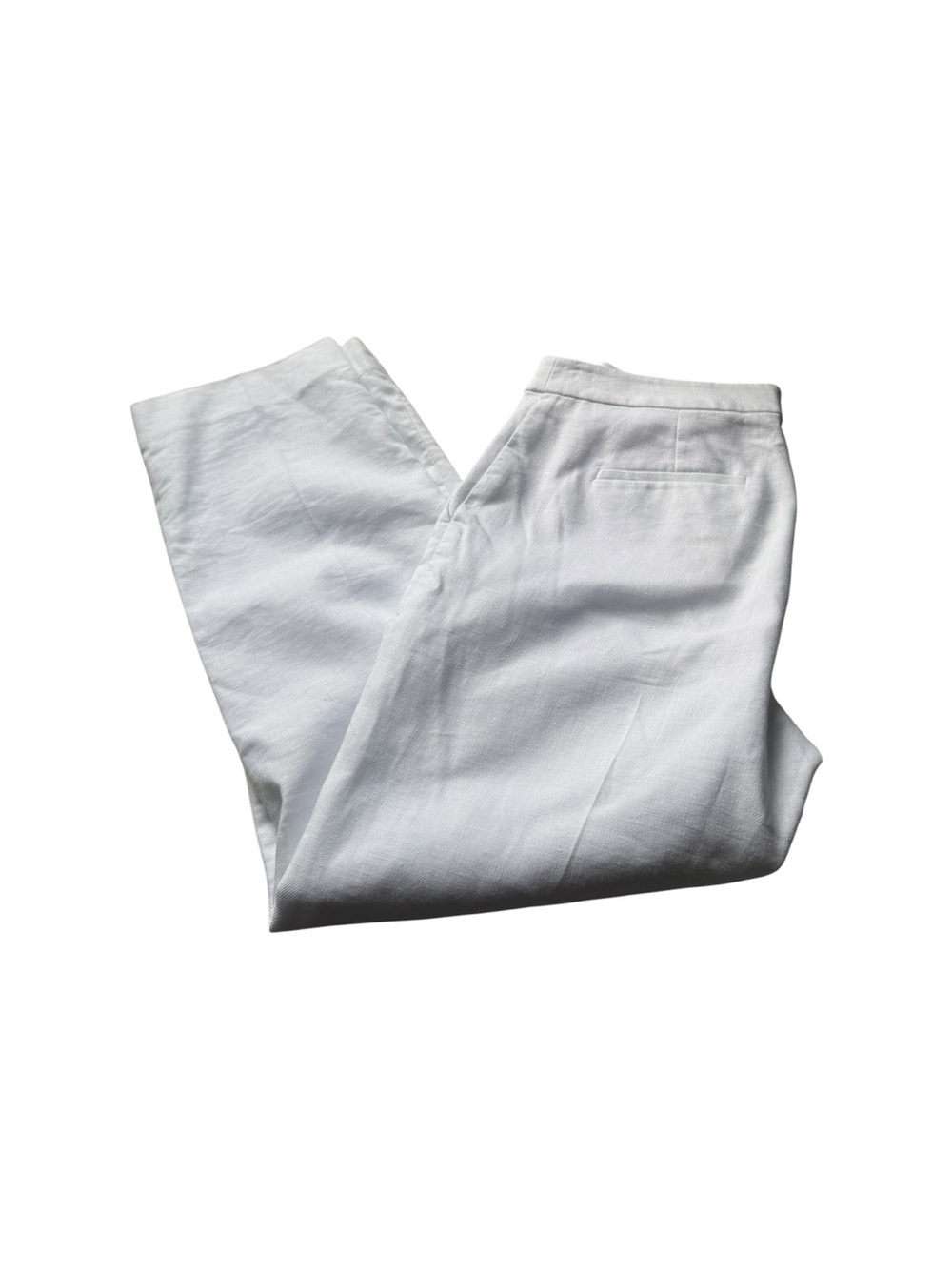 J.Crew Kate Straight-Leg Pant Stretch Linen Blend White 4 - Picture 10 of 10